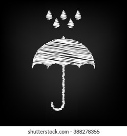 Umbrella with water drops