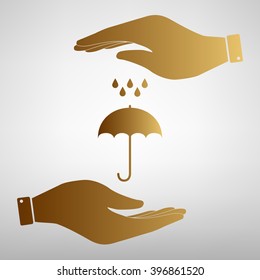 Umbrella with water drops