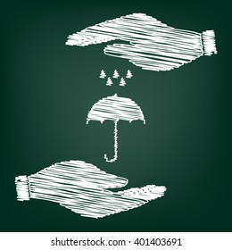 Umbrella with water drops