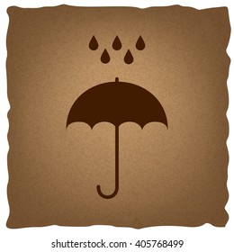 Umbrella with water drops