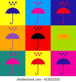 Umbrella with water drops