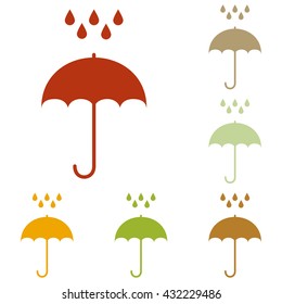 Umbrella with water drops
