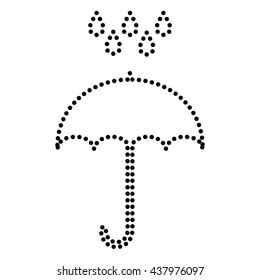 Umbrella with water drops