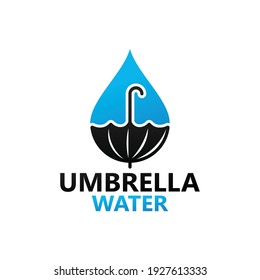 Umbrella and water logo template design