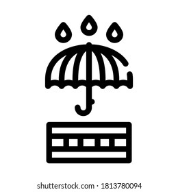 umbrella waterproof layer line icon vector. umbrella waterproof layer sign. isolated contour symbol black illustration