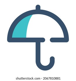 umbrella for weather icon lineal