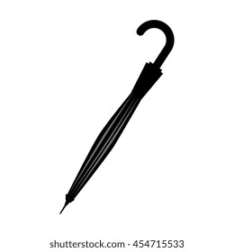 Umbrella weather object , isolated flat icon with black and white colors.