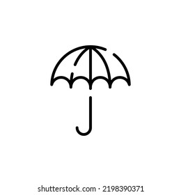 Umbrella, Weather, Protection Dotted Line Icon Vector Illustration Logo Template. Suitable For Many Purposes