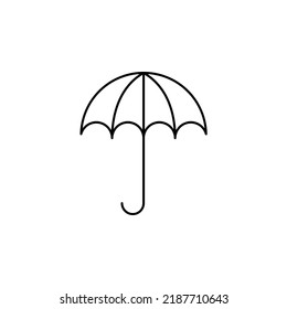Umbrella, Weather, Protection Thin Line Icon Vector Illustration Logo Template. Suitable For Many Purposes.