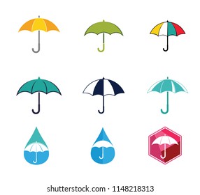 umbrella weather vector logo design template