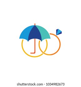 Umbrella Wedding Logo Icon Design