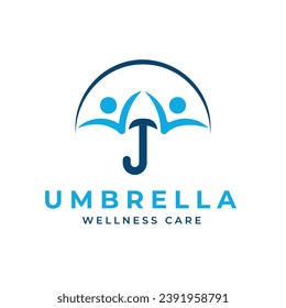 Umbrella wellness logo design creative sign mark simple design
