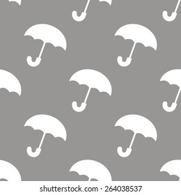 Umbrella white and black seamless pattern for web design. Vector symbol
