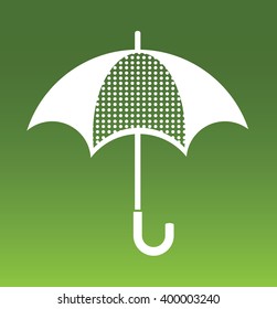 Umbrella white  flat icon. Vector minimalistic illustration