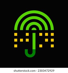 Umbrella wifi logo on black background