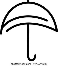 Umbrella wiith stripe, illustration, vector on a white background