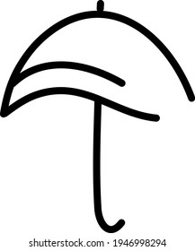 Regenschirm mit Streifen, Illustration, Vektorgrafik auf weißem Hintergrund