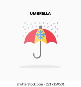 Umbrella Winter flat icon. Vector illustration on white background. Can used for digital product, presentation, UI and many more.