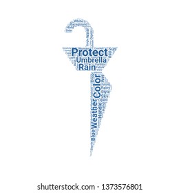 umbrella word cloud. tag cloud about umbrella