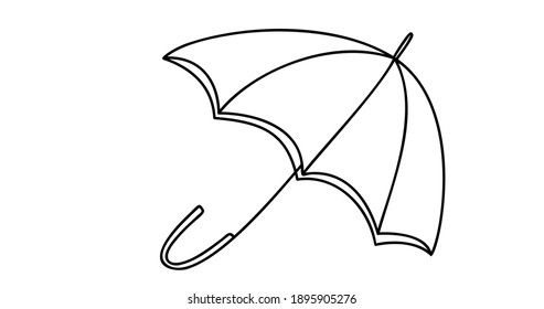 Umbrella Worksheet Kids Coloring Book Vector Illustration