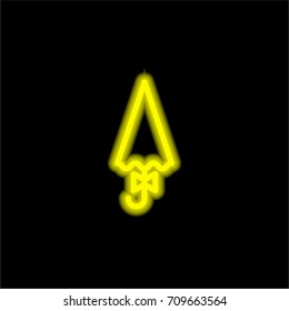 Umbrella yellow glowing neon ui ux icon. Glowing sign logo vector