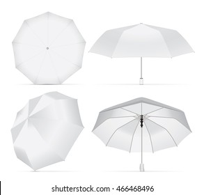 Umbrella for your design and logo. Easy to change colors. Mock up. Vector template