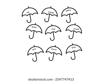 Umbrella-Coloring  with whit bord this is a vwctor 