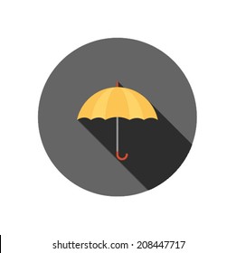 Umbrella,Flat style with long shadows 