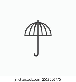 Umbrellaline in Thin line black color. flat simple vector symbols illustration.