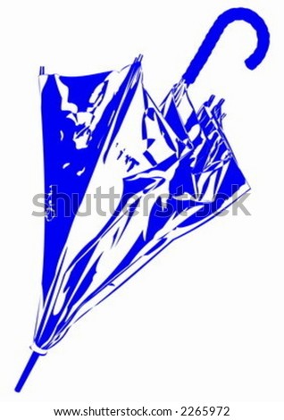 Umbrellas abstract blue
