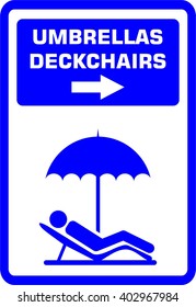 Umbrellas and chairs icon