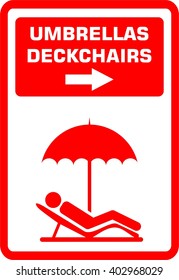 Umbrellas and chairs icon