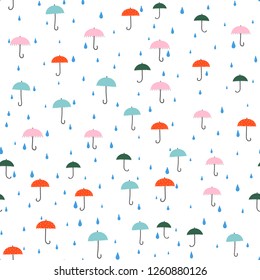 Umbrellas - colorful seamless pattern