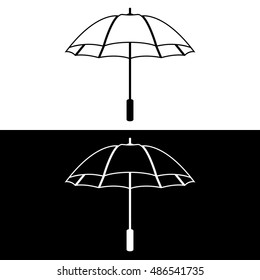 Umbrellas, icons. Vector illustration