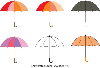 Umbrellas illustration. Flat design. Vector.eps

