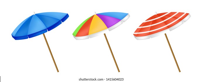 Umbrellas isolated Vector. colorful realistic style umbrellas decor