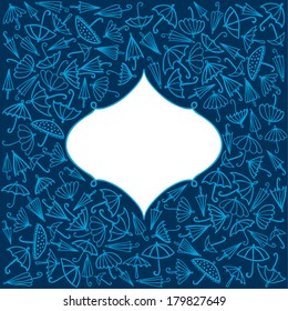 umbrellas navy blue background