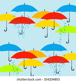 Umbrellas pattern, vector illustration