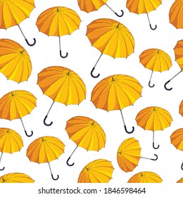 Umbrellas seamless background, weather and outdoors, fashion accessories theme, vector wallpaper or web site background.