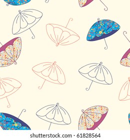 Umbrellas seamless bright funny  pattern