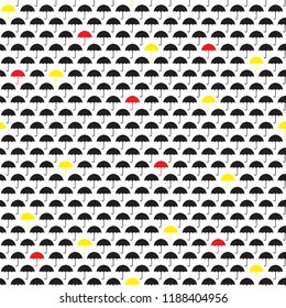 Umbrellas seamless pattern. Autumn (fall) background. Rainy weather. Protection concept. Vector illustration.