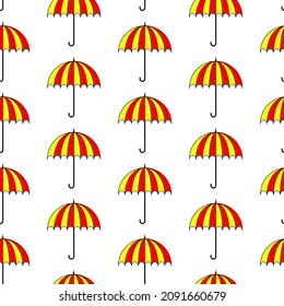 Umbrellas seamless pattern. Background with colorful umbrellas, vector.