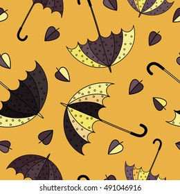 Umbrellas seamless pattern. Colorful vector illustration. Print. Repeating background. Cloth design, wallpaper.