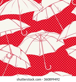 Umbrellas Seamless vector pattern