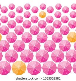 Umbrellas Top Vector Seamless Horizontal Border
