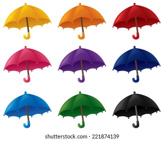Umbrellas in various colors.