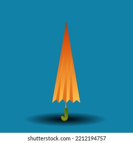 Umbrellas in various positions. Open and folded umbrellas. Set of three Hand drawn colored Vector illustrations. Cartoon style. Design templates. All elements are isolated