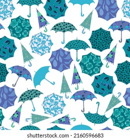 umbrellas vector seamless pattern rain protection