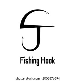 umbrella-shaped hook logo template on white background.