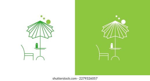 Umbrella,table,chair Logo Design Template can be Used For Your Business and Company